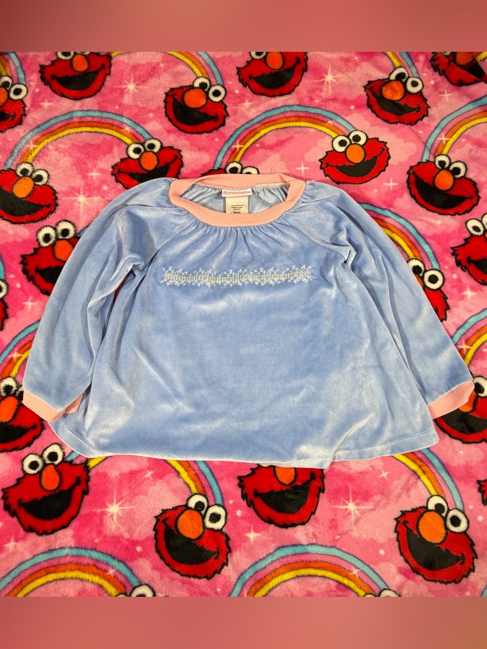 Bitty Baby by American Girl Blue Velour Long Sleeve Tunic Top Girls 4/5